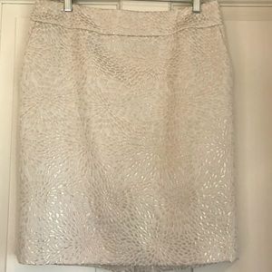 LOFT Off White Shimmery Skirt